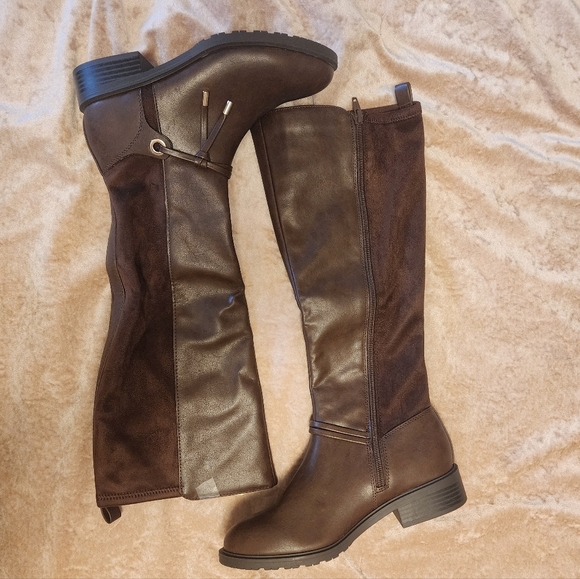 Style Co Verrlee Riding Boots Mocha Smooth from Macy’s - C031 - Picture 2 of 9